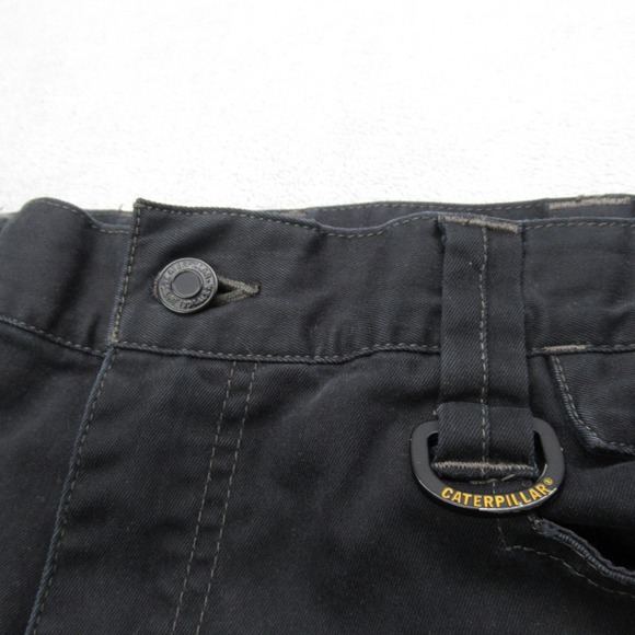 CAT Work Pants Mens 36x31 Black Carpenter Cordura Double Knee Pad Holder Roofing - Picture 6 of 16